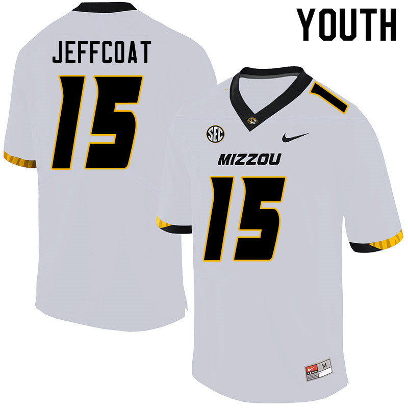 Youth #15 Trajan Jeffcoat Missouri Tigers College Football Jerseys Sale-White
